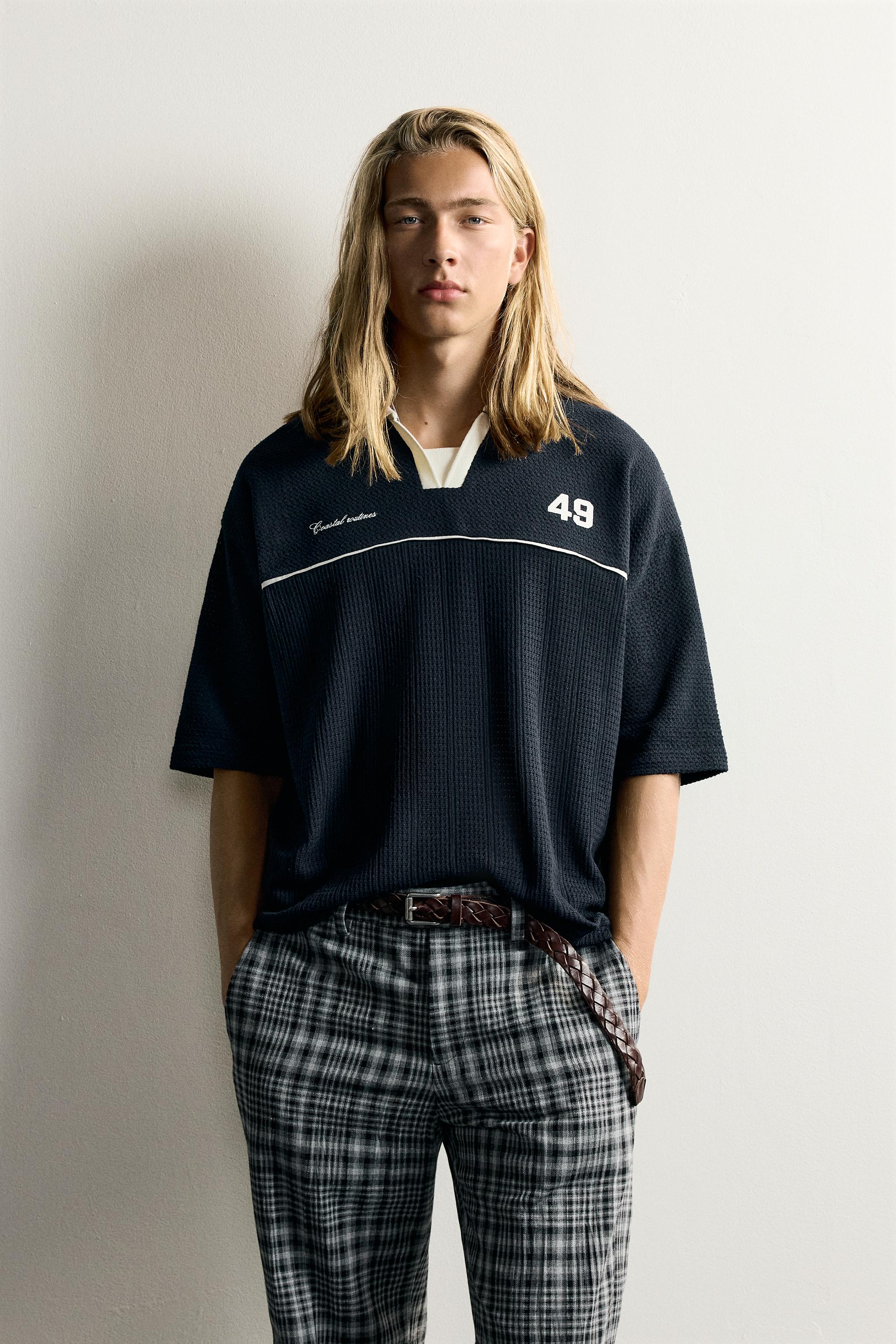 RELAXED FIT RETRO SOCCER JACQUARD POLO