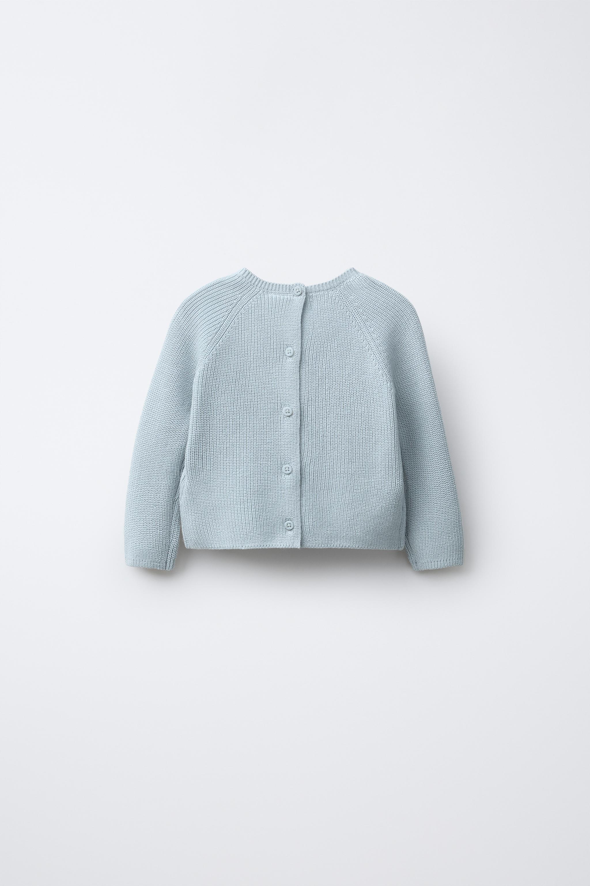 ZARA パール装飾 長袖ニット M ザラ パールカフスボタン ニット セーター 【M】 黒 ZARA KINT