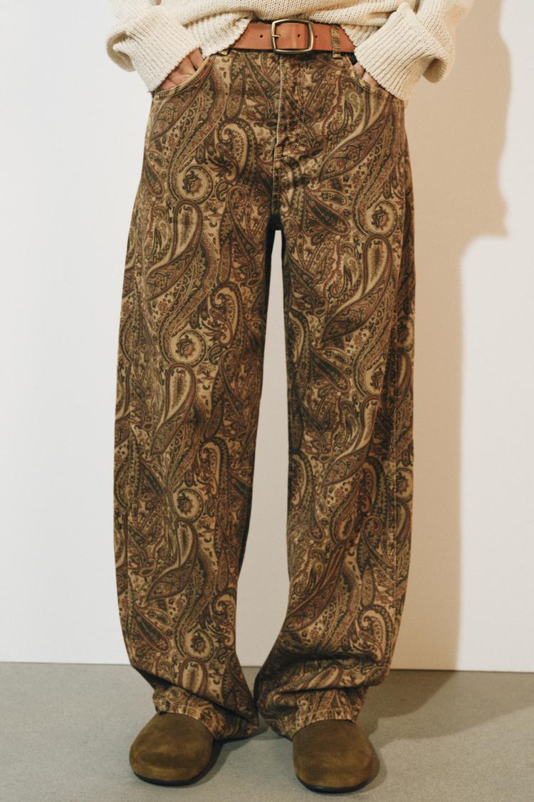 Pantalón de mezclilla ZW COLLECTION con corte recto, tiro medio y estampado 4