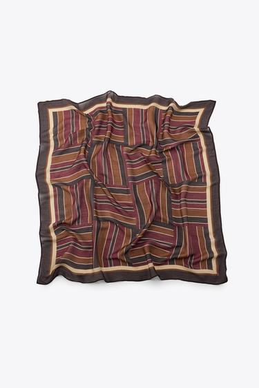 MODAL PRINT SCARF - Maroon by Zara