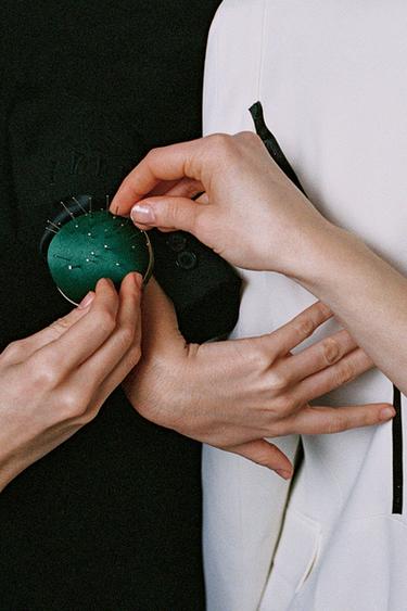 ZW COLLECTION DOUBLE-BREASTED SHOULDER PAD BLAZER - Ecru by Zara - Image 10