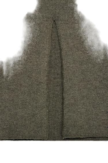 RIBBED MIDI SKIRT - Dark khaki by Zara