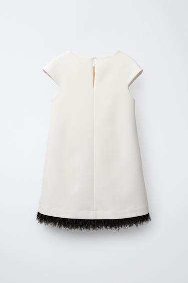 ROBE À PLUMES DÉTACHABLES - Écru de Zara - Image 2