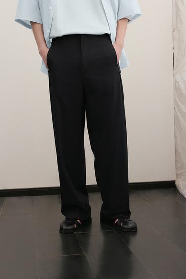 Zara 科技布料燈籠版長褲 - 黑色