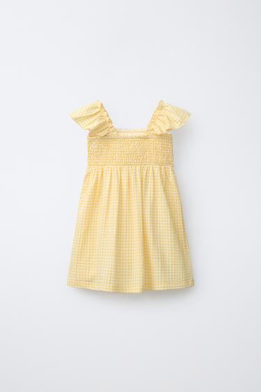 CROCHET GINGHAM DRESS - Yellow by Zara - Image 1
