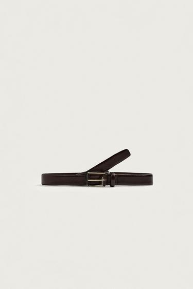 DRESS LEATHER BELT - Brown by Zara