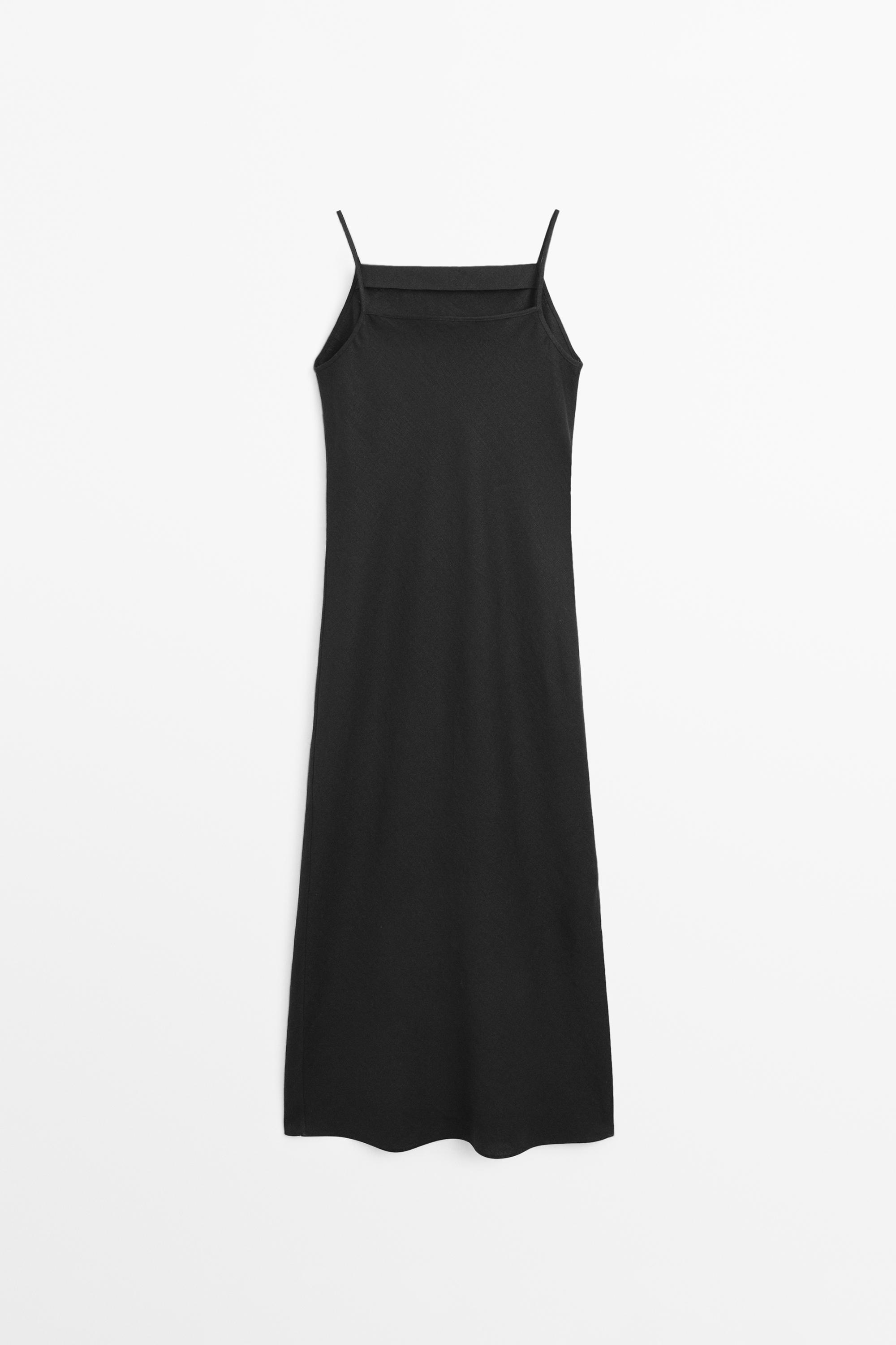 100% linen midi dress