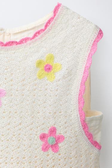 ROBE BIMATIÈRE À FLEURS - Écru de Zara - Image 2