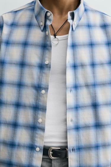 CHEMISE RELAXED FIT À CARREAUX - Bleu / Blanc de Zara - Image 6