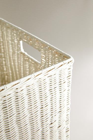 CORBEILLE PANIER ROTIN - Blanc cassé de Zara - Image 1