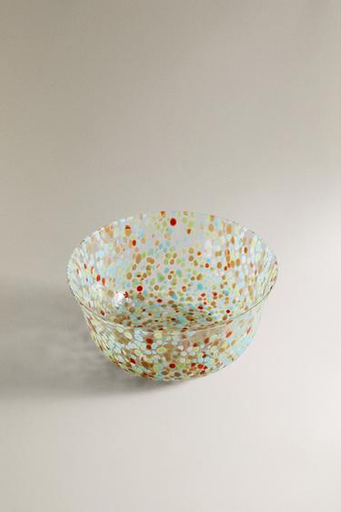BOL VERRE TACHES MULTICOLORES - Vert bleu de Zara - Image 1