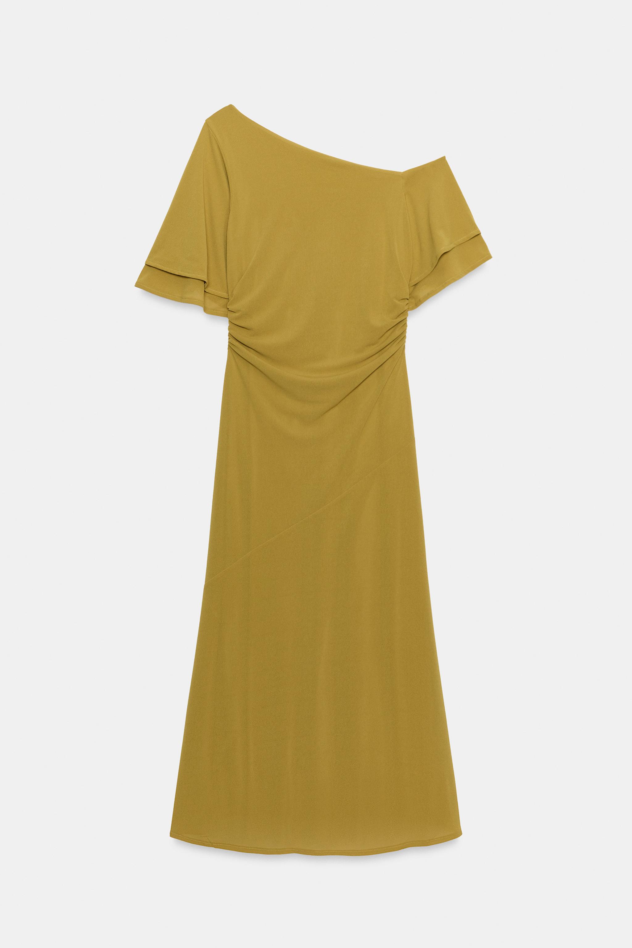 Женские платья Zara RUFFLED SLEEVE DRESS — фото 7