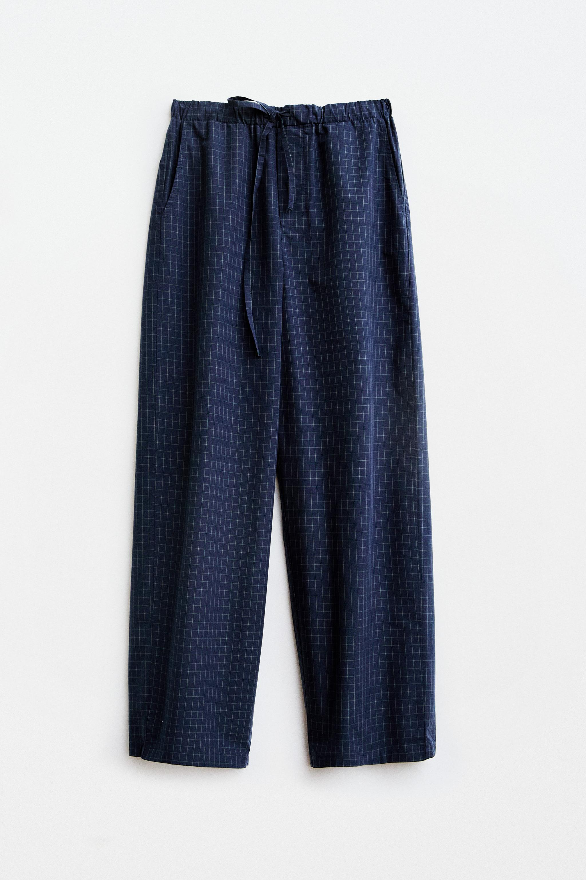COTTON CHECK TROUSERS