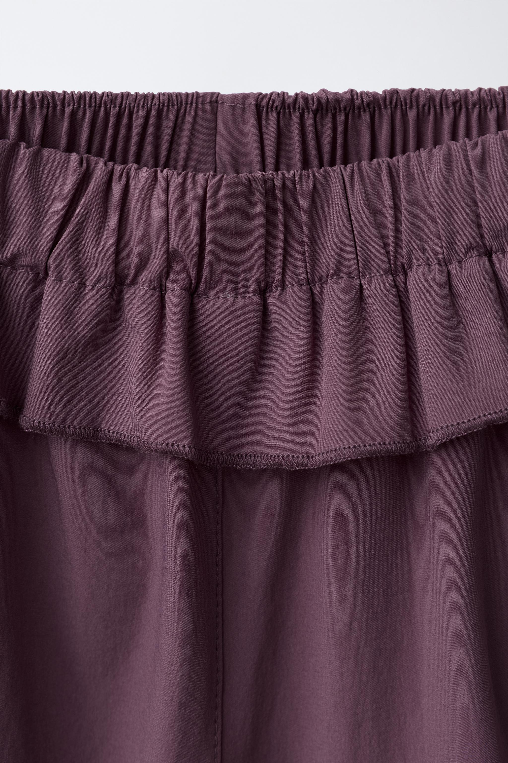 TECHNICAL BALLOON PANTS WITH RUFFLE DETAIL
