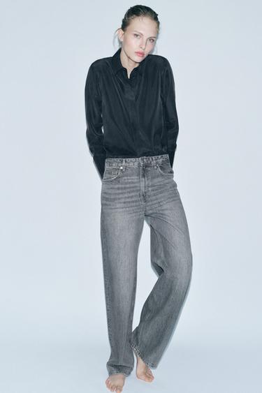 ZW COLLECTION BAGGY MID-WAIST JEANS - Black by Zara - Image 0
