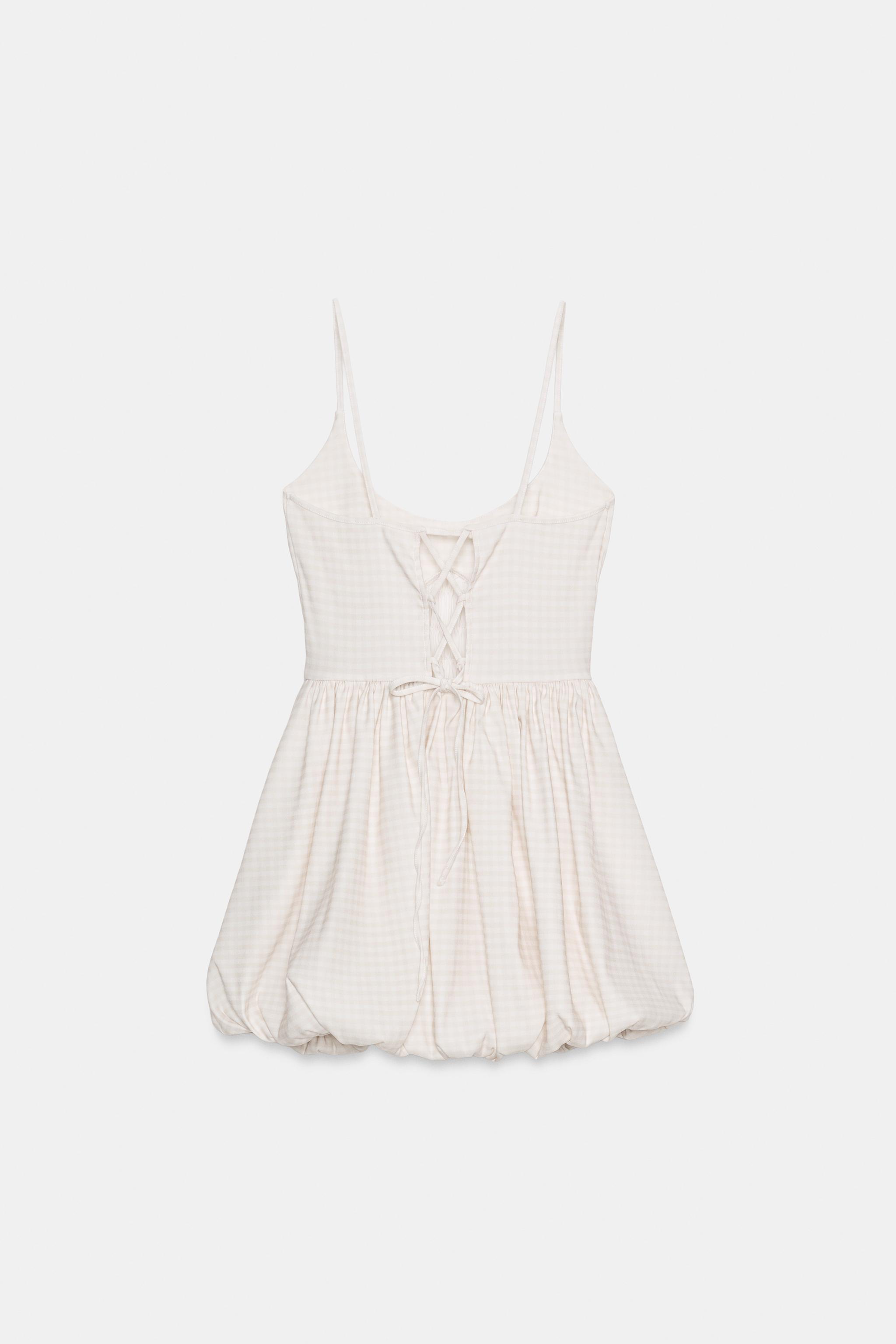 ROBE COURTE BALLON À CARREAUX VICHY