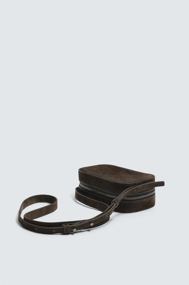 SAC BANDOULIÈRE EN CUIR - Marron de Zara - Image 1
