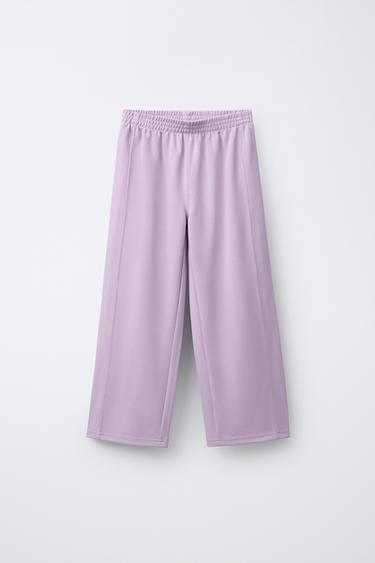 WIDE-LEG TROUSERS WITH MODAL - Mauve by Zara