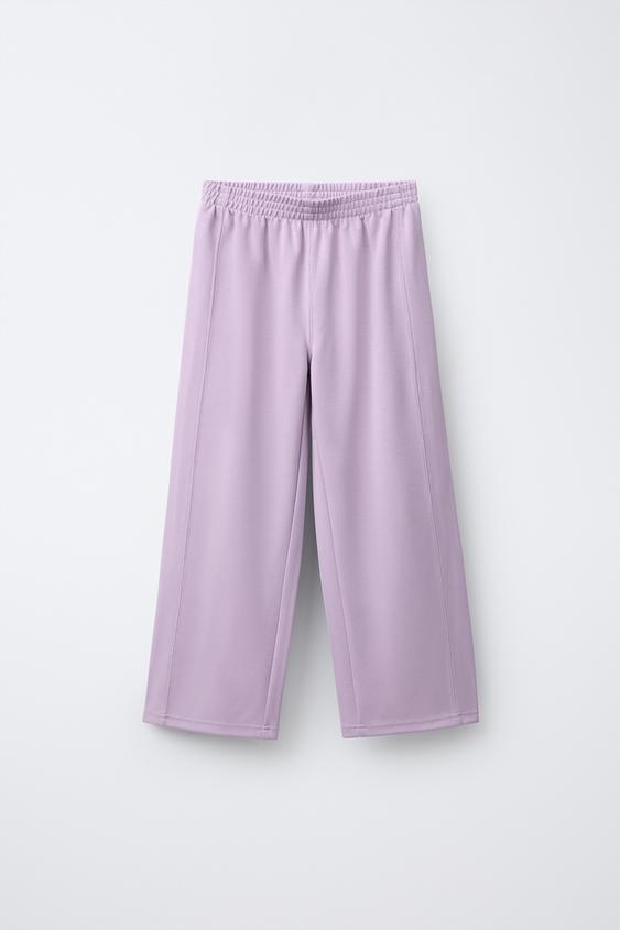 WIDE LEG PANTS WITH MODAL Mauve ZARA United States