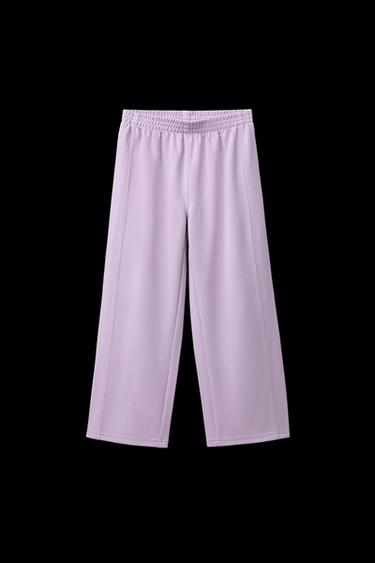 WIDE-LEG TROUSERS WITH MODAL - Mauve by Zara - Image 0