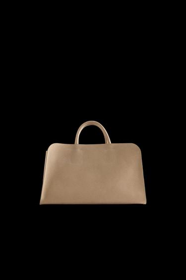 NUBUCK LEATHER MINI TOTE BAG - Ecru White by Zara - Image 0