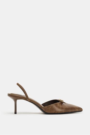BUCKLED SLINGBACK SHOES - Brown by Zara - Image 0