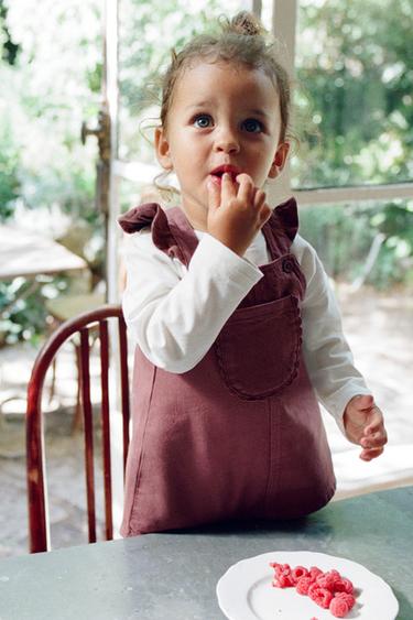 Zara TWILL PINAFORE AND BLOOMER SET - Burgundy