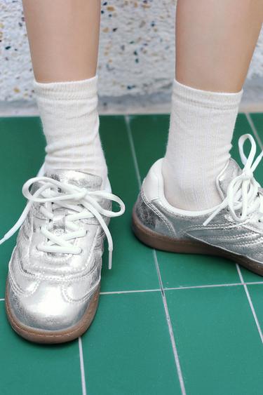 METALLIC SNEAKERS - Silver by Zara