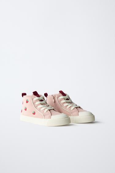 STRAWBERRY HIGH-TOP SNEAKERS - Pink by Zara