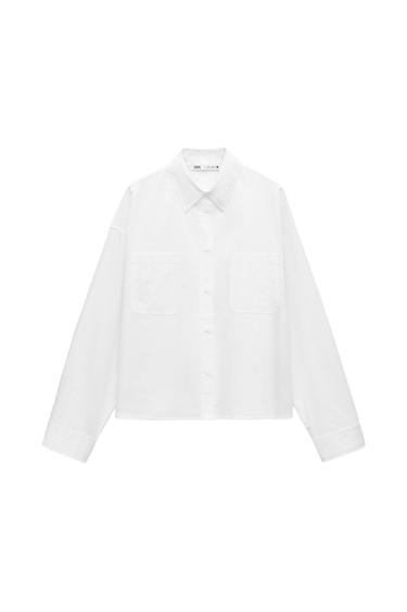 ZW COLLECTION CROPPED POPLIN SHIRT