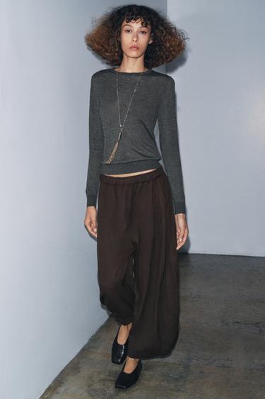 JERSEY LANA Y SEDA EXTRAFINO - Gris oscuro de Zara