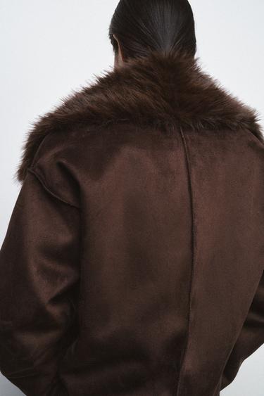 DOUBLE-FACED COAT ZW COLLECTION - Brown by Zara - Image 3
