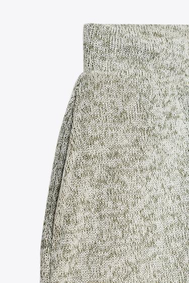 RUSTIC BERMUDA SHORTS WITH BELT - Green / Ecru by Zara - Image 7