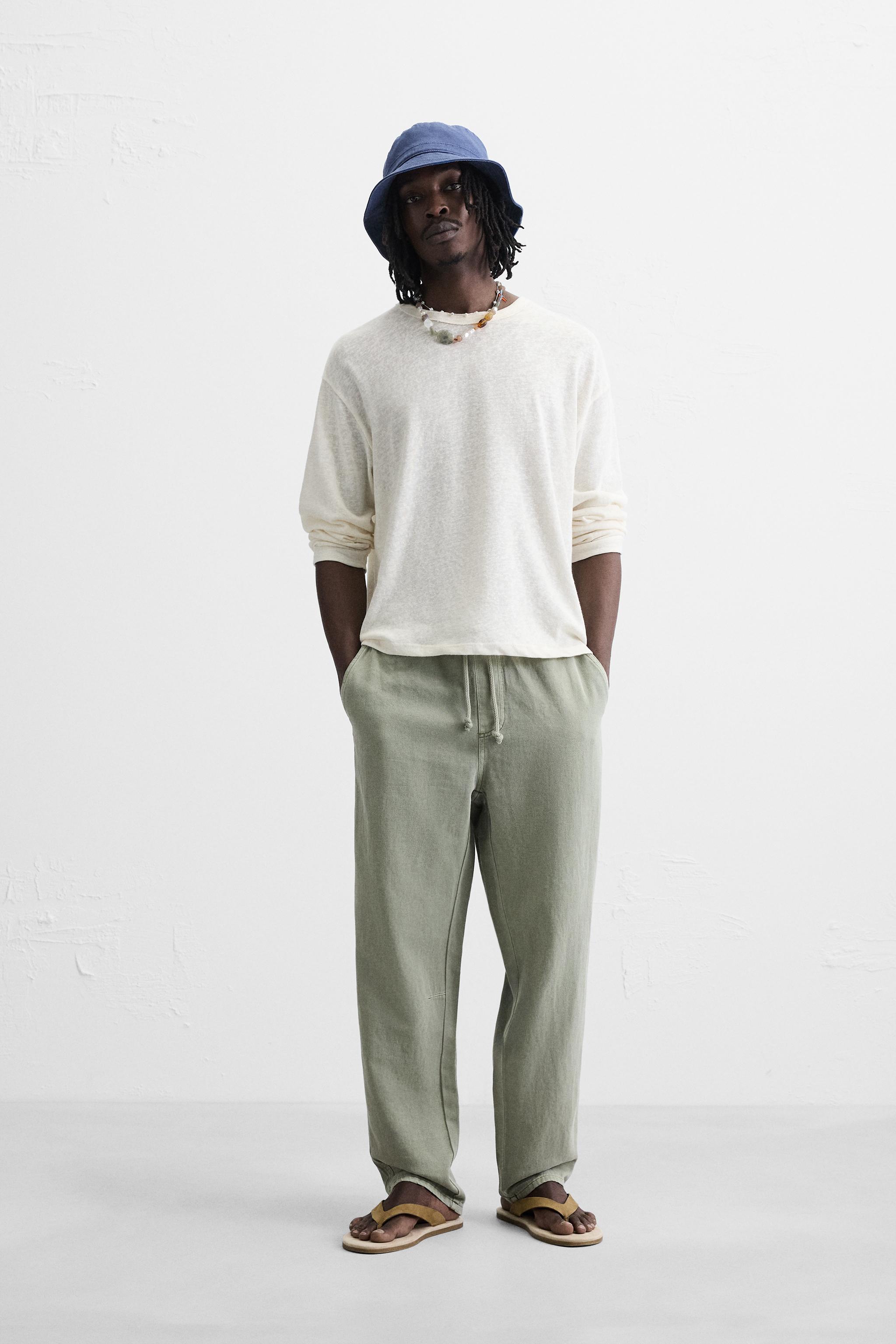 ZARA 緑パンツ bo グリーン（緑）系 ZARA(ザラ) パンツ(レディース) - 海外通販