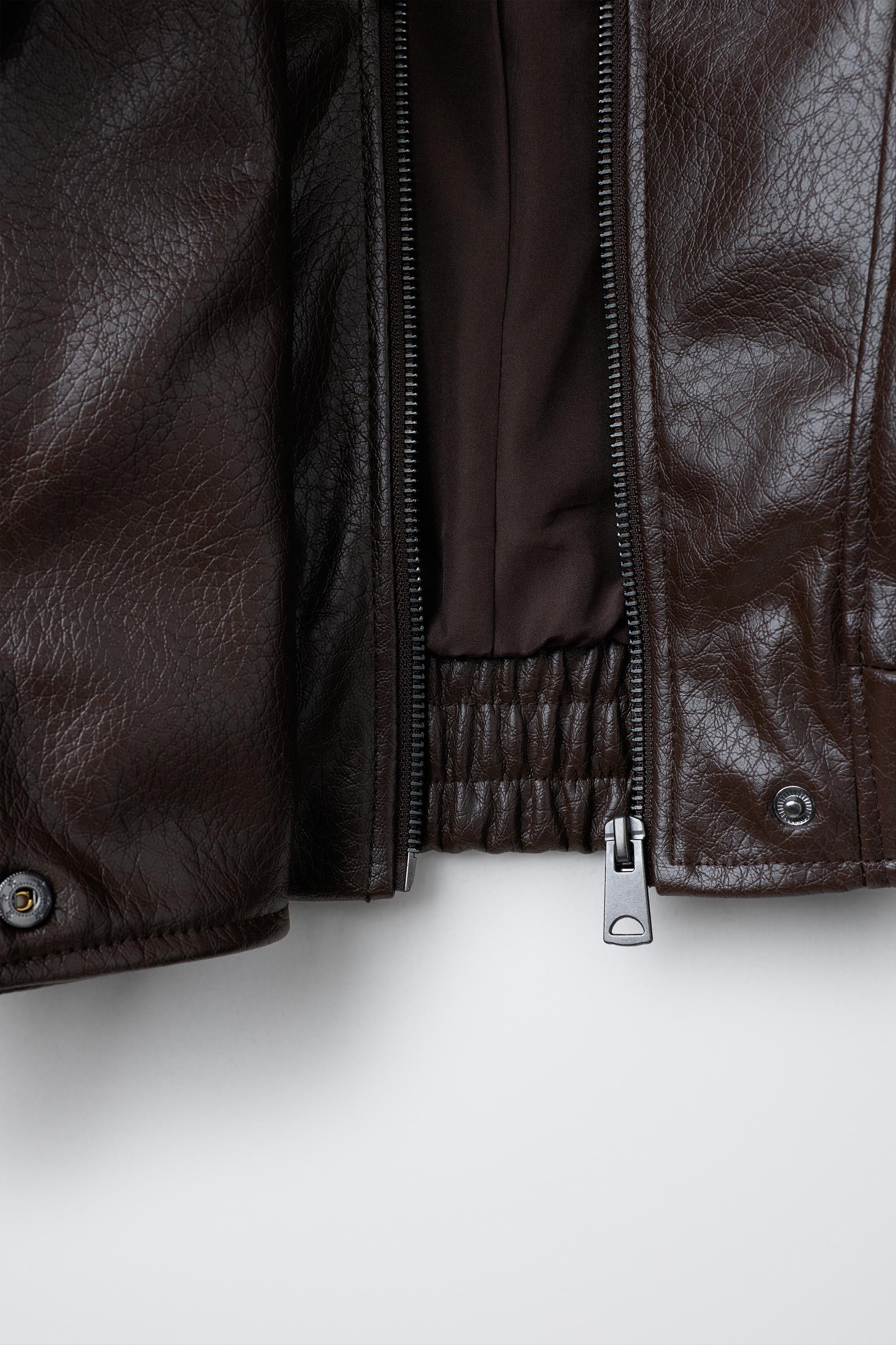 BLOUSON CROISÉ EN MATIÈRE SYNTHÉTIQUE