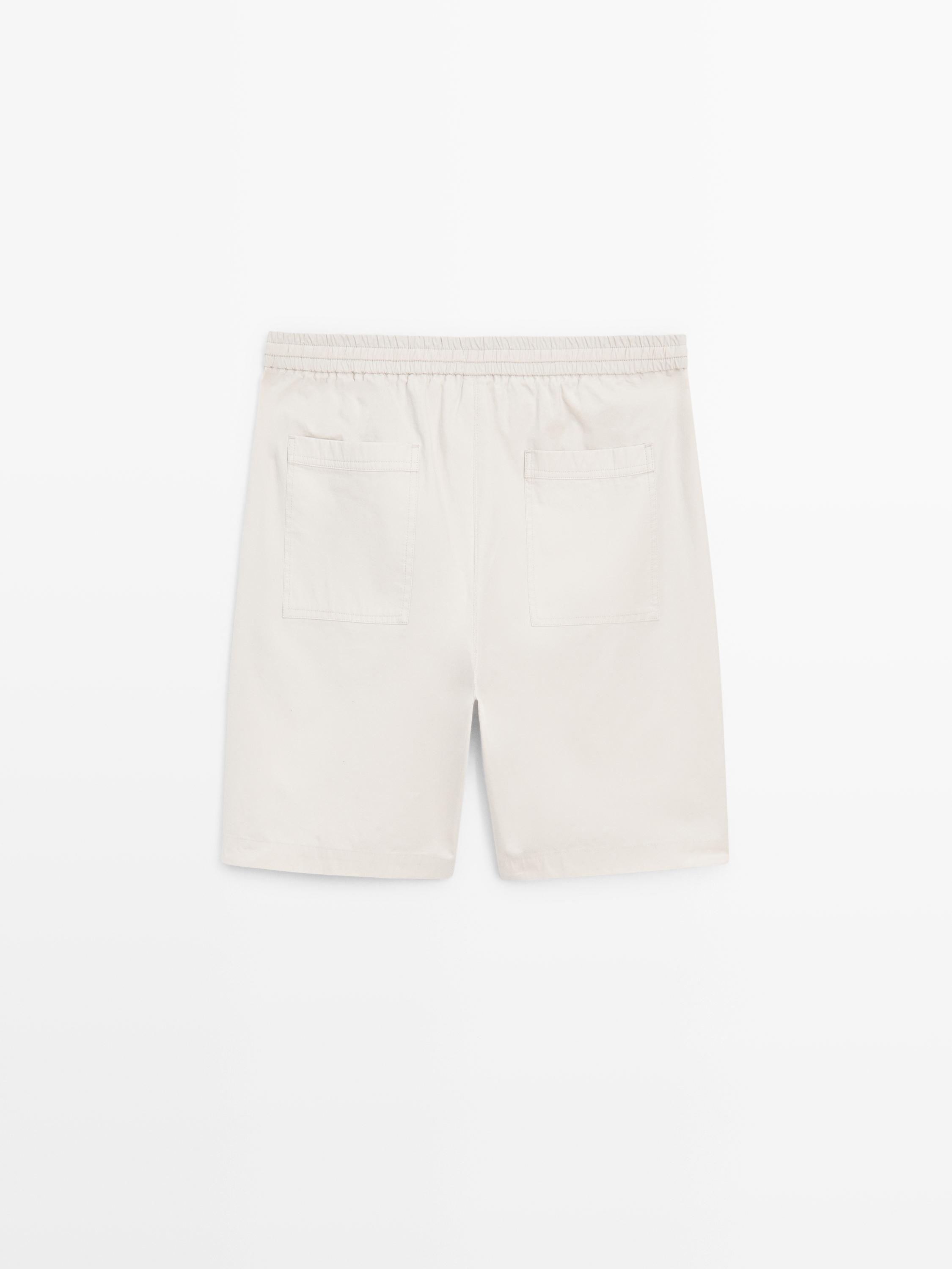 100% cotton jogger fit Bermuda shorts