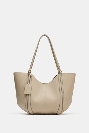 BOLSO MAXI SHOPPER - Beige de Zara