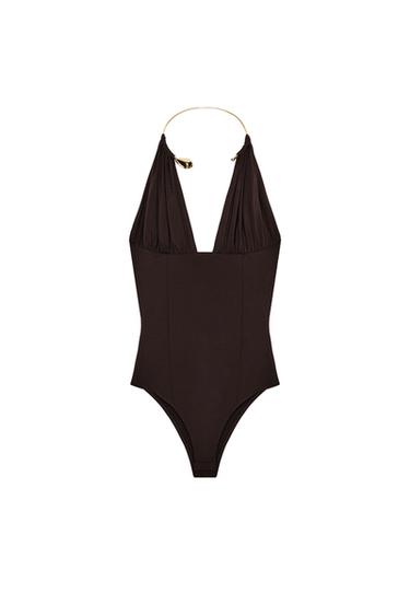 بودي بولي أميد تشوكر - بني داكن الخاص بـ Zara