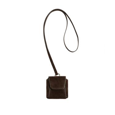 Zara LEATHER HEADPHONE POUCH WITH PENDANT - Brown