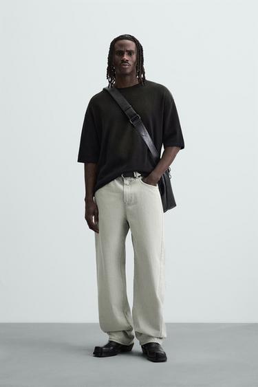 WASHED KNIT T-SHIRT - Black by Zara - Image 0