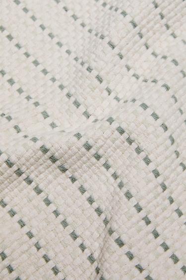 TEXTURED BATH MAT - Ecru / Green by Zara