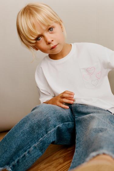 CAMISETA BOLSILLO BORDADO - Blanco de Zara