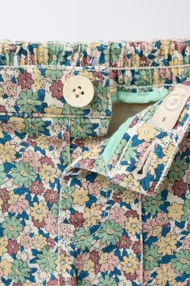 FLORAL TWILL MARINE TROUSERS - Green by Zara - Image 2