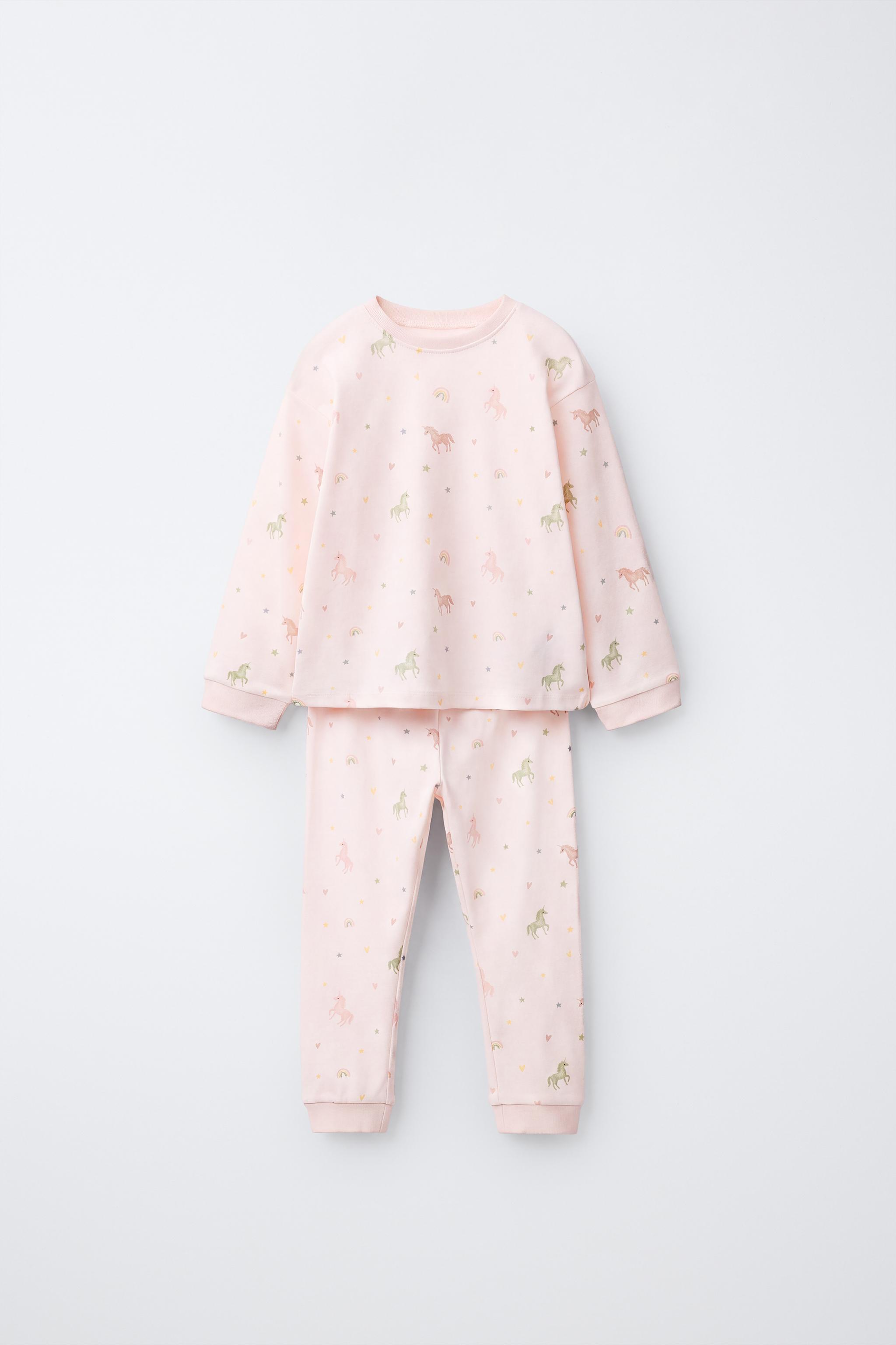 1 1/2-6 YEARS/ UNICORN PRINT PYJAMAS — Pale pink