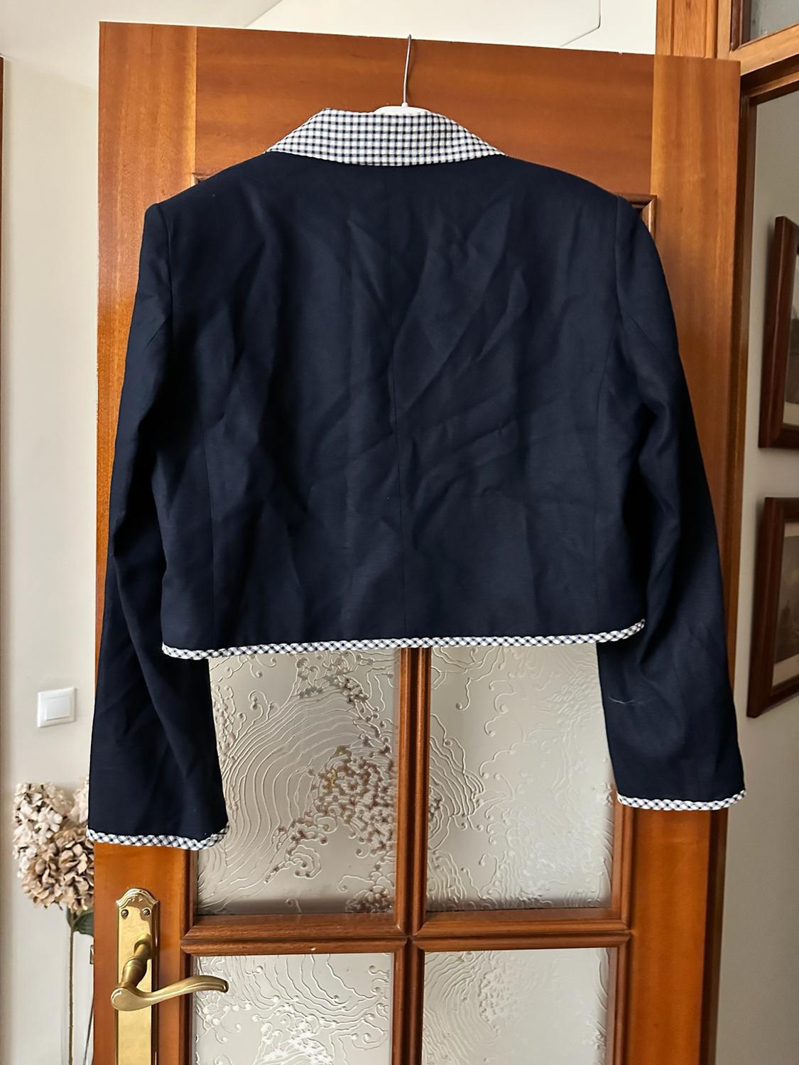 SHORT COMBINED GINGHAM BLAZER - Image 3