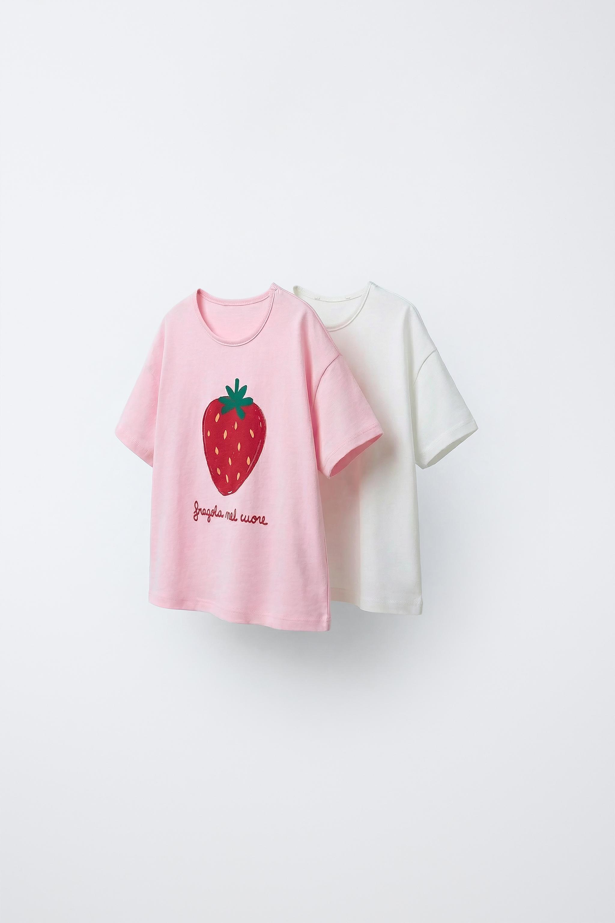 LOT DE DEUX T-SHIRTS FRUITS