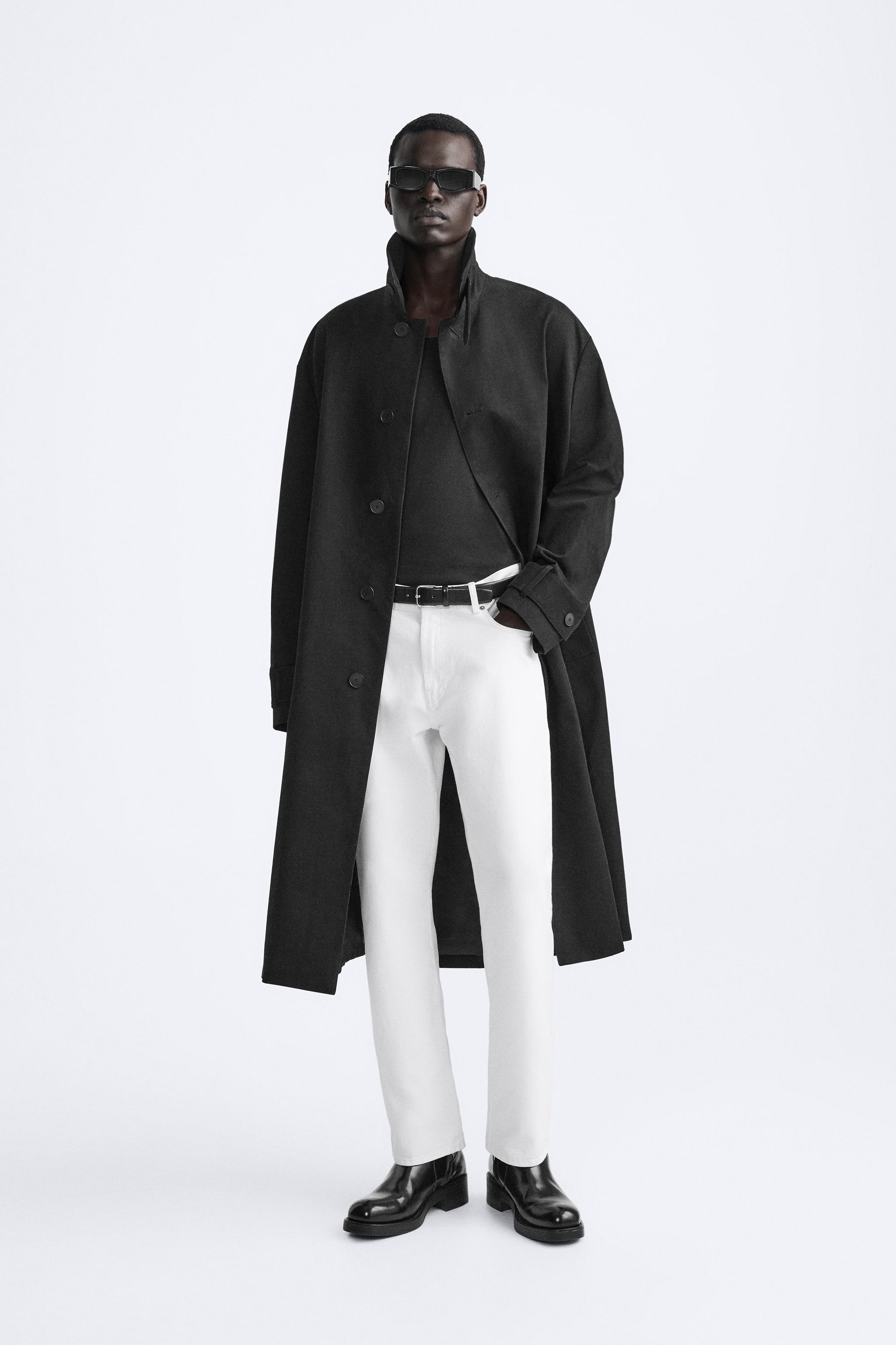 Zara white coat on sale mens