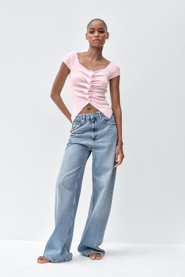 TOP PUNTO FRUNCES - Rosa de Zara - Imagen 0
