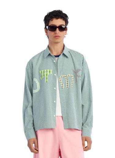 DTMF CHECK SHIRT WITH PATCHES - White / Green by Zara
