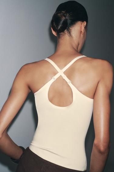 STRAPPY POLYAMIDE BODYSUIT - Vanilla by Zara